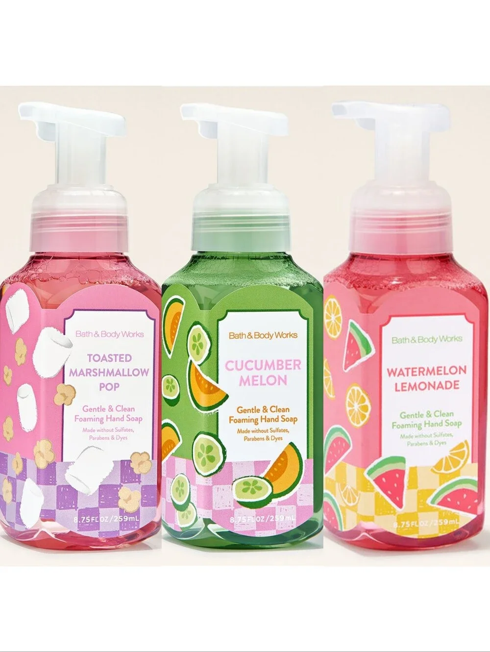 Bath & Body Works Foaming Hand Soap Set of 3 NEW RARE